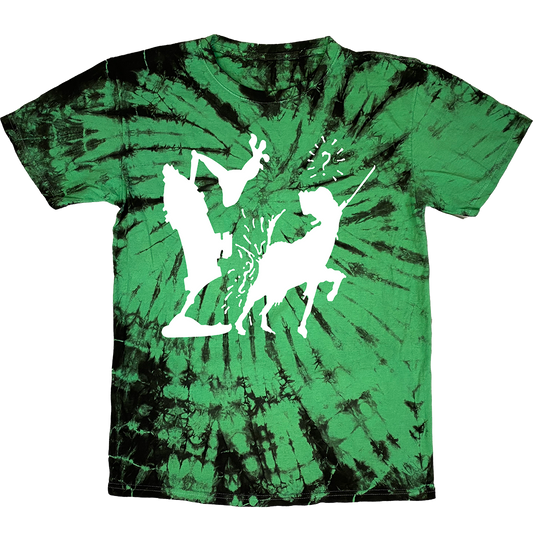 "Fire Hydrant" T-Shirt in Black & Green Tie Dye